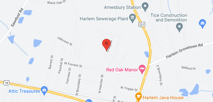 map of 5051 Huntley Harlem, GA 30814